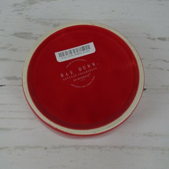 New Rae Dunn "Merry Catmas" Cat Pet Dish Feeding Bowl Red Farmhouse Ceramic - Picture 7 of 8